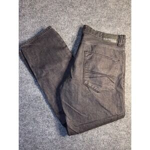 Express Rocco Jeans Men 36x32 Dark Gray Slim Fit Comfort Flat Front Straight Leg